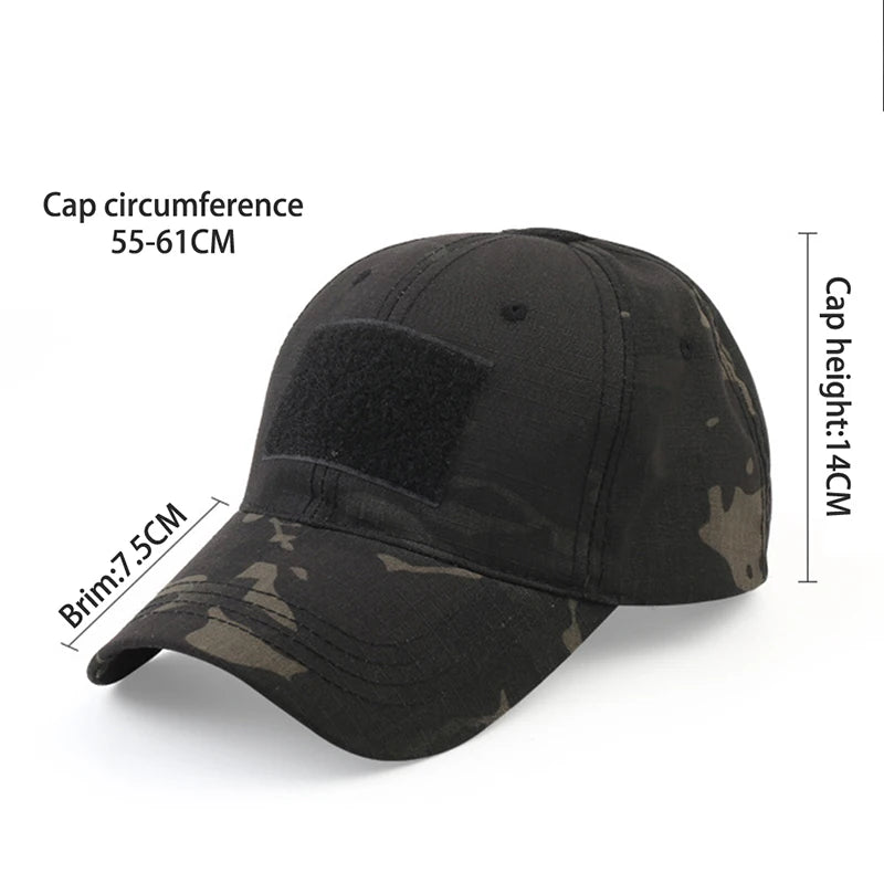 Adjustable men's and women's camouflage military baseball cap tactical army sports dad cap