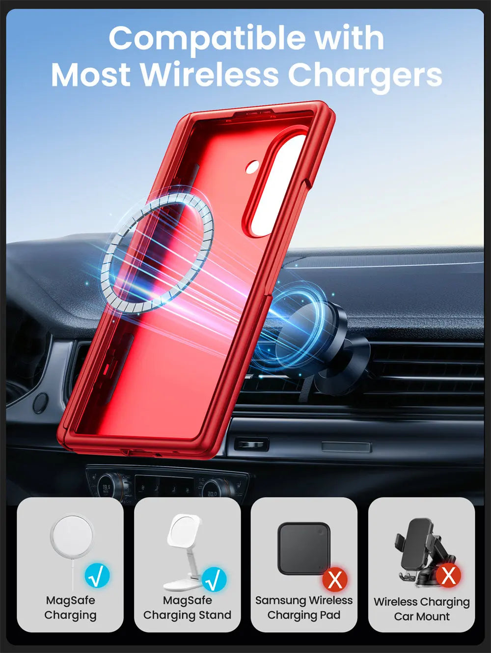 For Samsung Galaxy Z Fold 7 Case I-BLASON Cosmo Full Protective Hinge Protection Magnetic Case With MagSafe Stand & S Pen Holder