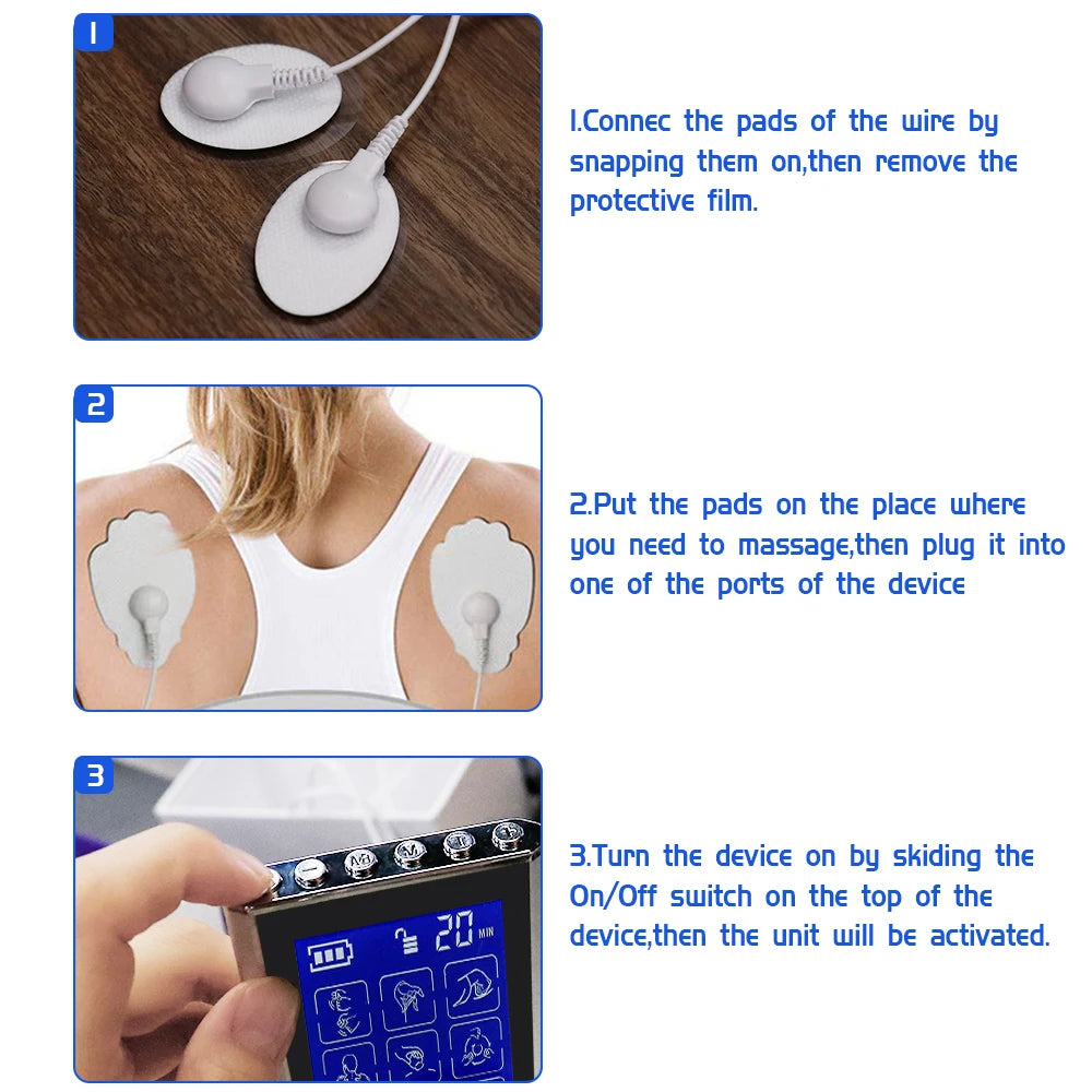 Eletric EMS tens Professional Physiotherapy Body Massager Pulse Muscle Stimulator Electrostimulation Massage Therapy Products