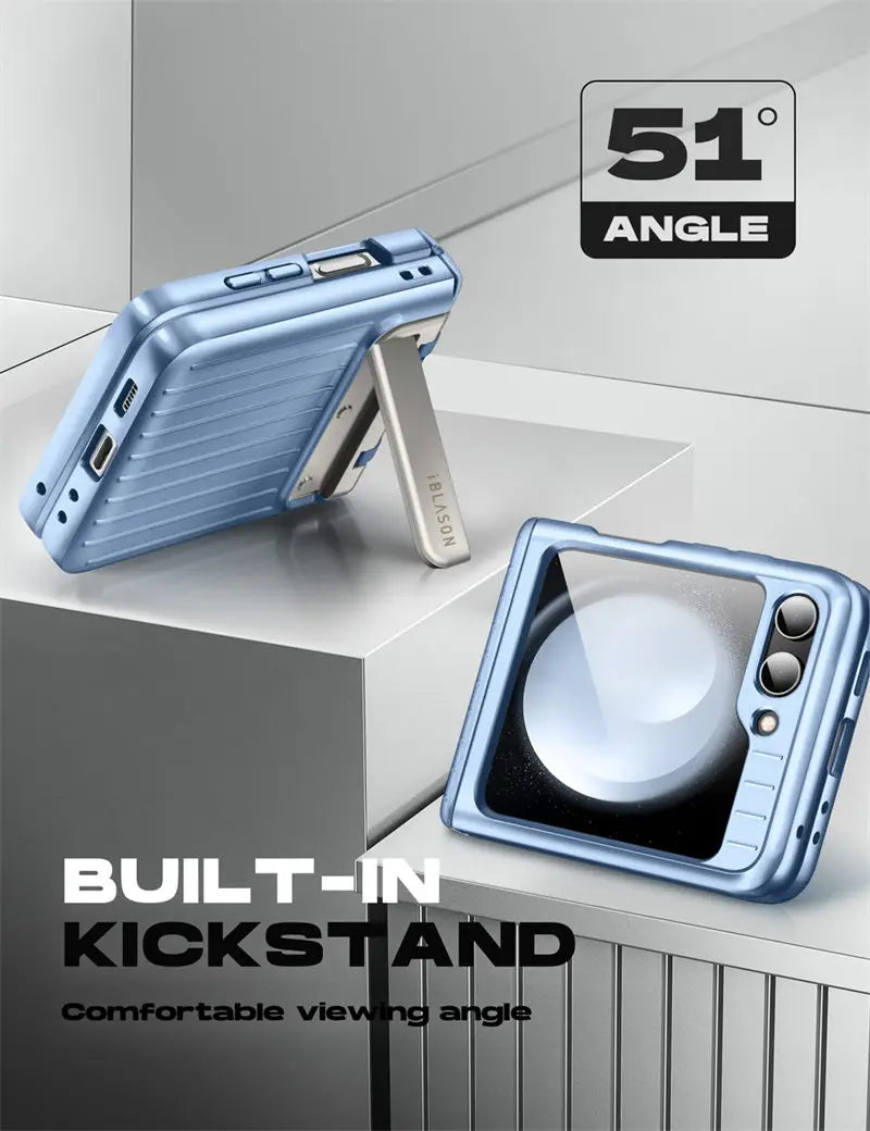 I-BLASON For Samsung Galaxy Z Flip 5 Case 5G (2023) Journey Full-Body Rugged Case with Built-in Screen Protector & Kickstand