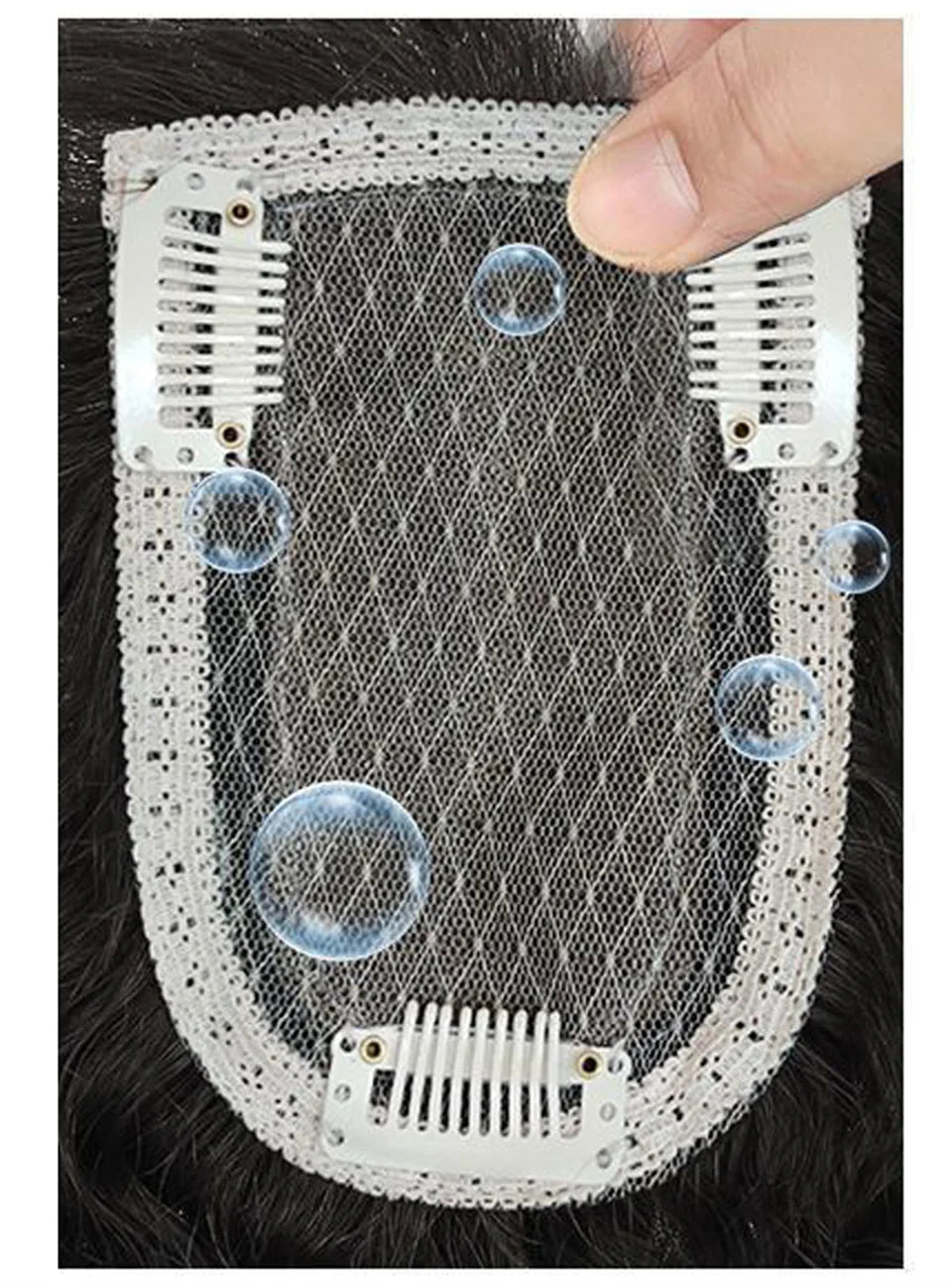 3D Bangs Invisible Seamless Head Hair Water Ripple Hair Air Bangs Head Overhead Natural Invisible Replacement Cover White Hair