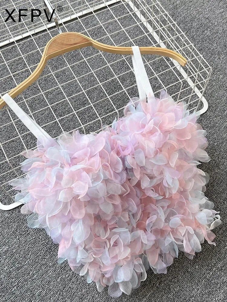 XFPV 2023 New Autumn Summer Fashion Sexy Sleeveless Slim Y2K Suspender Vest Temperament Strap Camis Tops Women SM2158