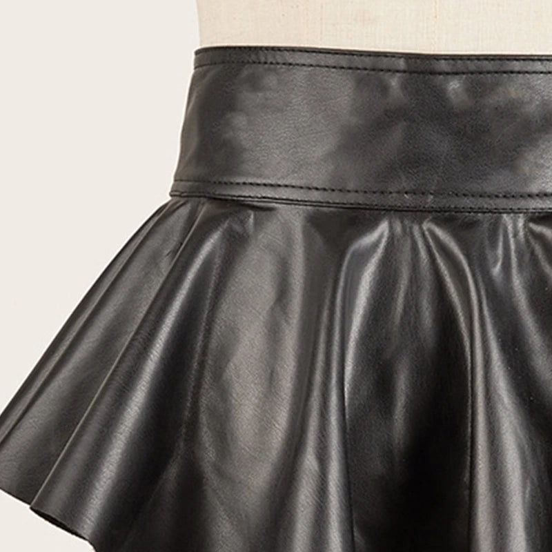 Wide Peplum Belt Black Dress Decorative Belt Women Dress Corset Belt Leather Ruffle Skirt Waistband Cummerbunds