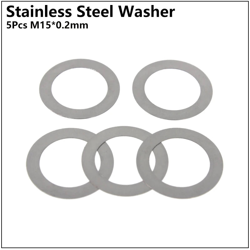 HEPPE MTB Road Bike Thru Axle Washer M12 M15 Axle Spacer Bike Hub Tube Shaft Skewer Spacer 0.5/1/2/3/4/7.5mm Thickness