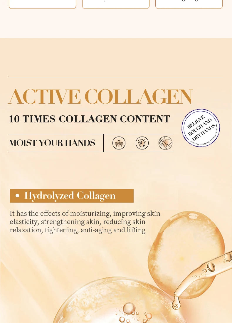 Collagen Anti-wrinkle Hand Cream Anti-drying Cracked Whitening Moisturizer Fade Fine Line Soft Smooth Repair Hand Foot Skin Care