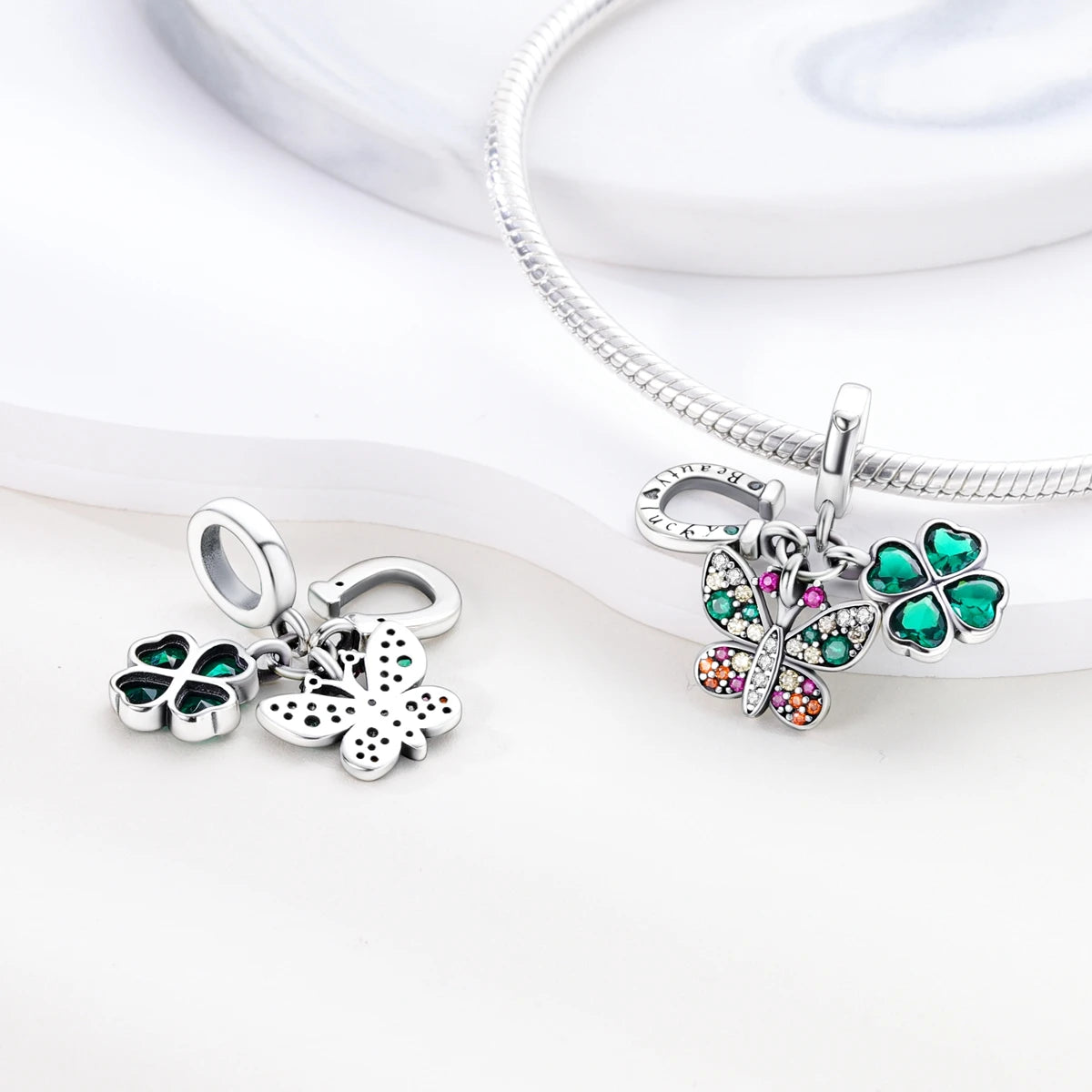 925 Silver Plated Firefly Pizza Cake Charms Fit Original Pandora Bracelet Making Fashion Jewelry