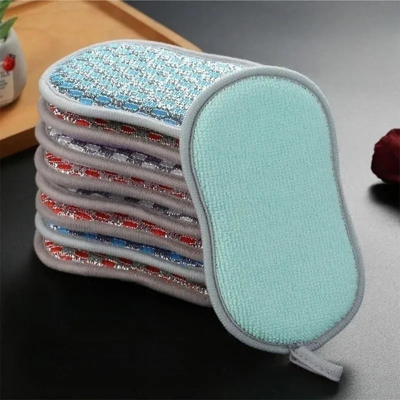 10/5/3/1PC Scrub Sponges Dishes Double-sided Magic Wipe Microfiber Non Stick Pot Cleaning Sponges Kitchen Tools Wash Pot Gadgets