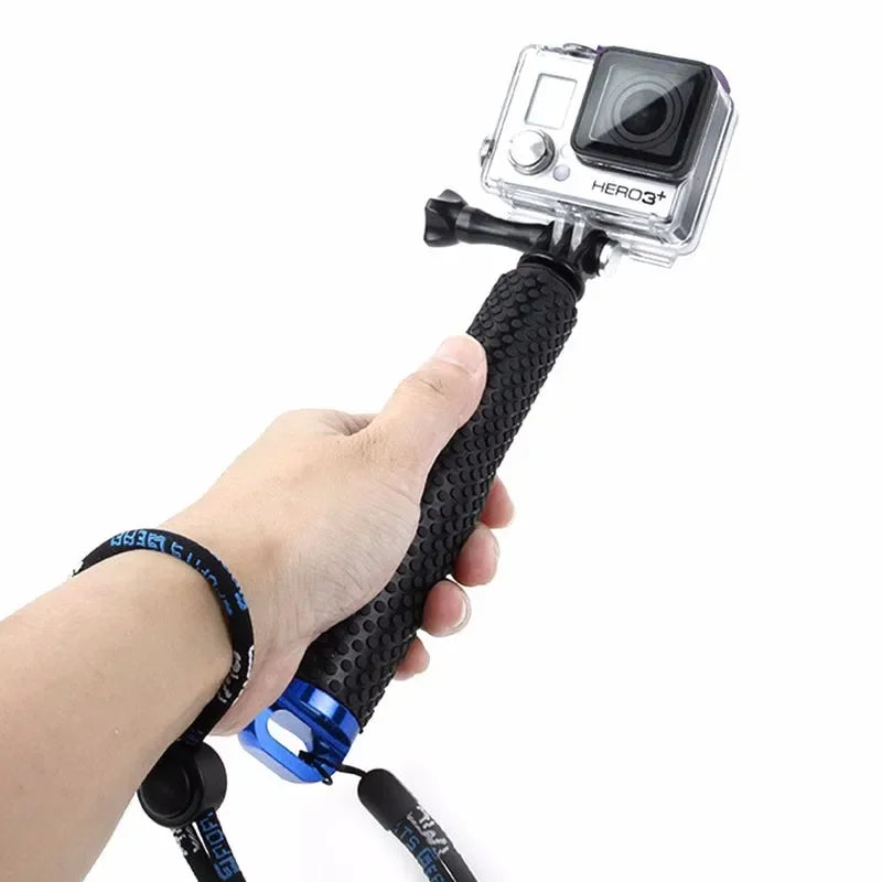 Extendable Pole Mini Selfie Stick Waterproof Monopod Blue for GoPro Hero13/12/11/10/9/8 Action Video Cameras Outdoor Photography