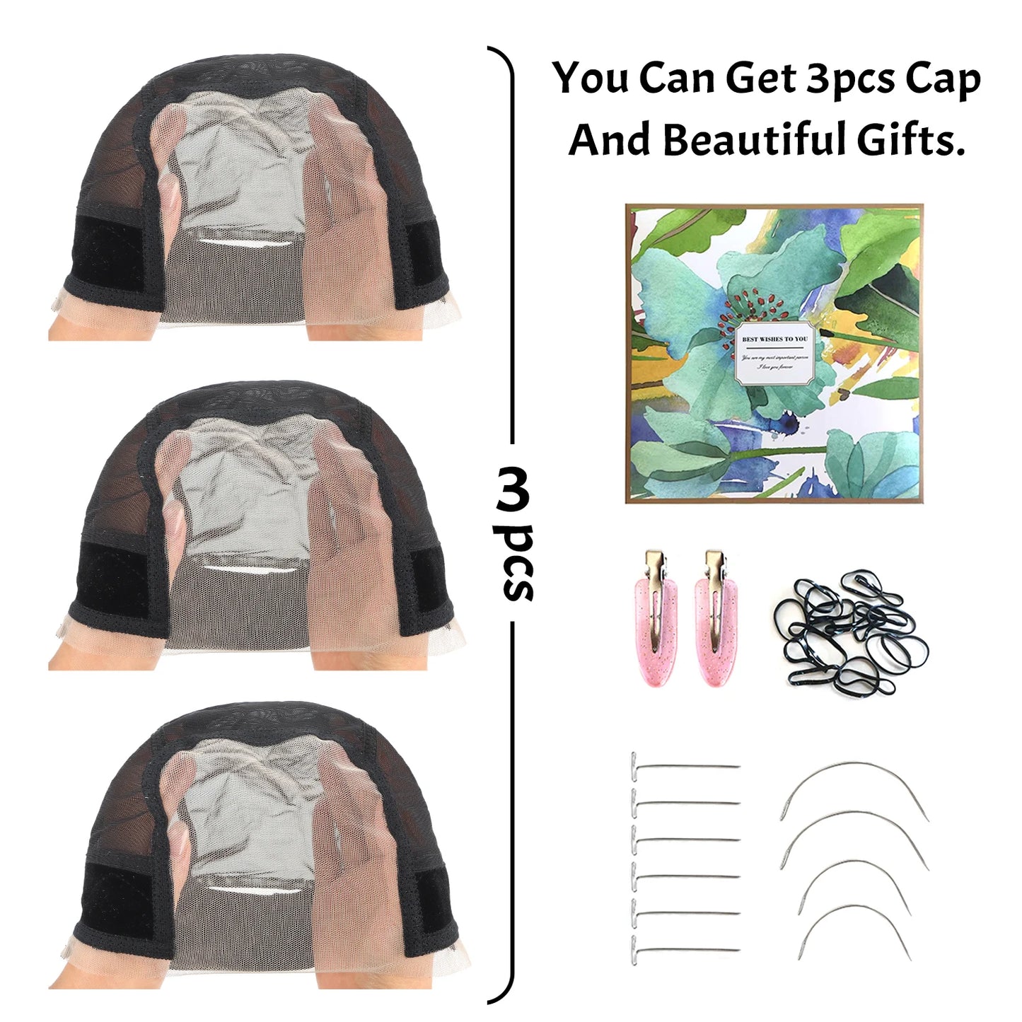 Wig Cap with Grip Band for Keeping Wigs in Place, More Full Cap-wide Transparent Lace for Lace Front Wigs