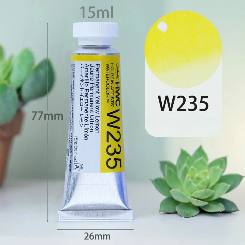 15ml Holbein Liquid Tube Packaging Watercolor Pigment Art Students Outdoor Sketch Speciality Painting Colored Fill Materials