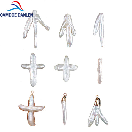 100% Natural Baroque Lrregular Freshwater Pearls Cross Chicken Feet Pearl Fit Diy Pendant Necklace Bracelet For Jewerly Making
