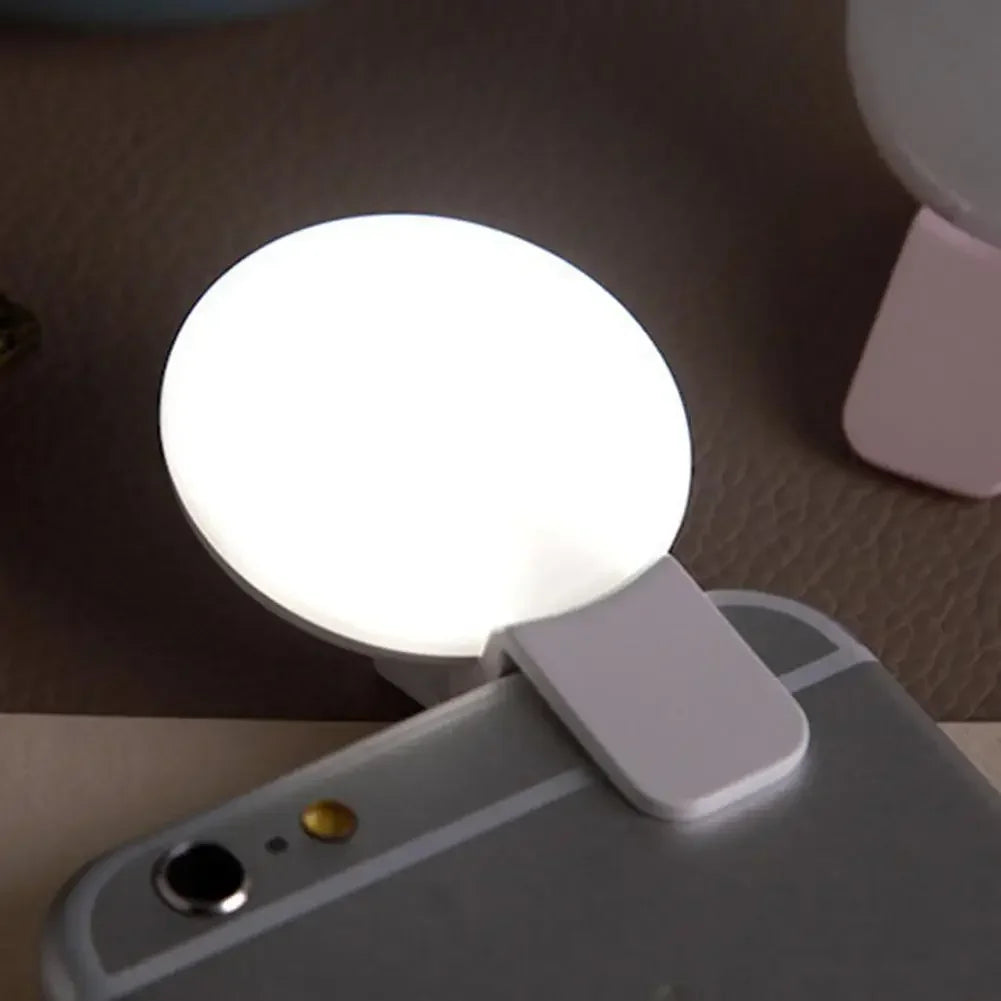 Mobile Phone Fill Flash Lens Ring Light Lamp Portable Clip Three Stop Dimming Mini Durable Practical 10 LED Selfie Ring Beauty