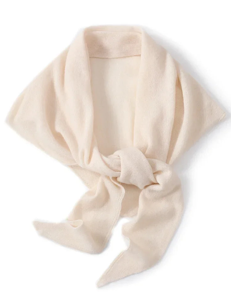 2024 Trend Large Triangle Shawl Scarf 100% Wool Women Knitted Accessories Cape Casual Soft Warm Cappa Cozy Black Gray Red