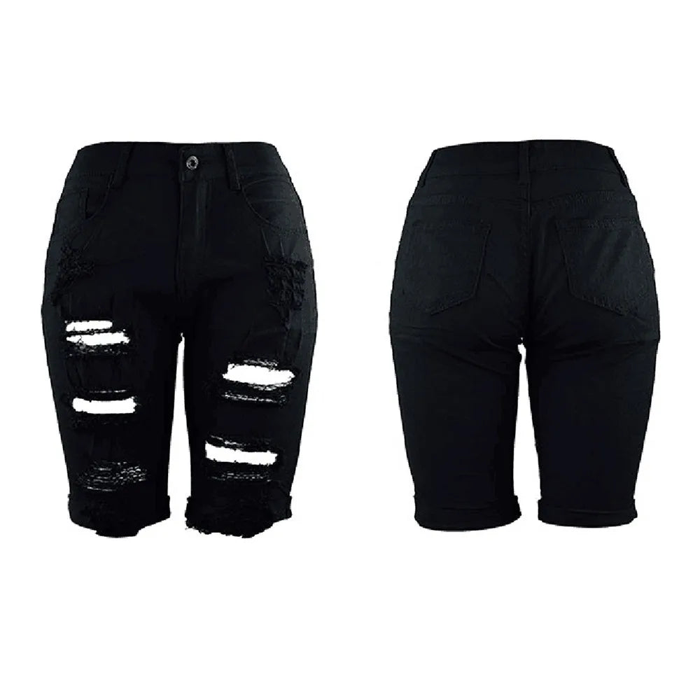 Women Denim Shorts Summer Destroyed Hole Jeans Fashion Casual Pants Short for Woman Pantalones Cortos Ripped Femme Ropa Mujer