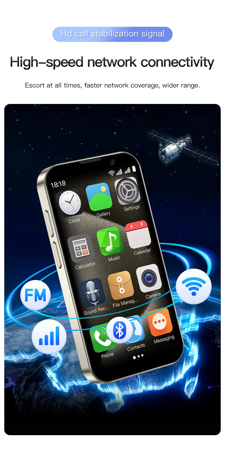 SOYES XS18 Pro Mini Smartphone 2GB RAM 16GB ROM Android8.1 3.0'' With Facial Recognition Dual SIM Standby 3G Network Small Phone