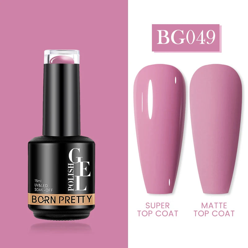 BORN PRETTY 15ML Jelly Purple Nail Gel Polish Transparent Colorful Translucent Pink Semi Permanent Soak Off Nail Art Gel Varnish