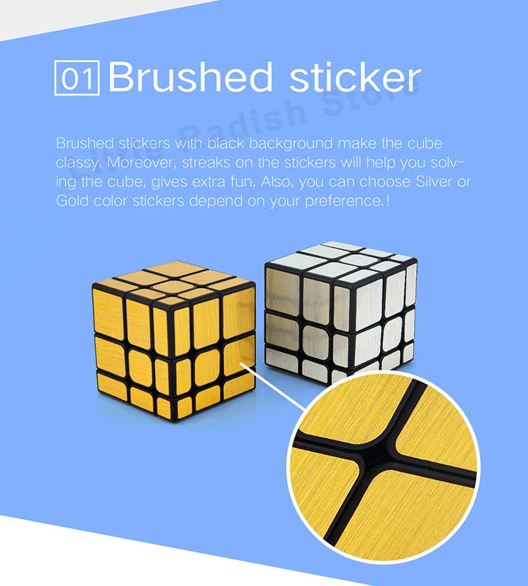 [Picube] MoYu MeiLong Mirror 3x3 Magic Cube Puzzle Silver Gold Stickers Speed Cubes Professional Learning Toys For Children Gift