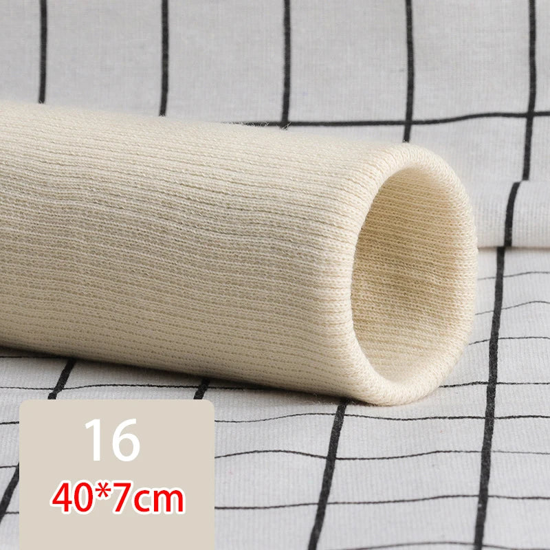 40cm Elastic Rib Cuffs Knitted Fabric Sweater Garment Cuffs Trouser Legs Seamlessly Repair Lengthening Sewing Accessories
