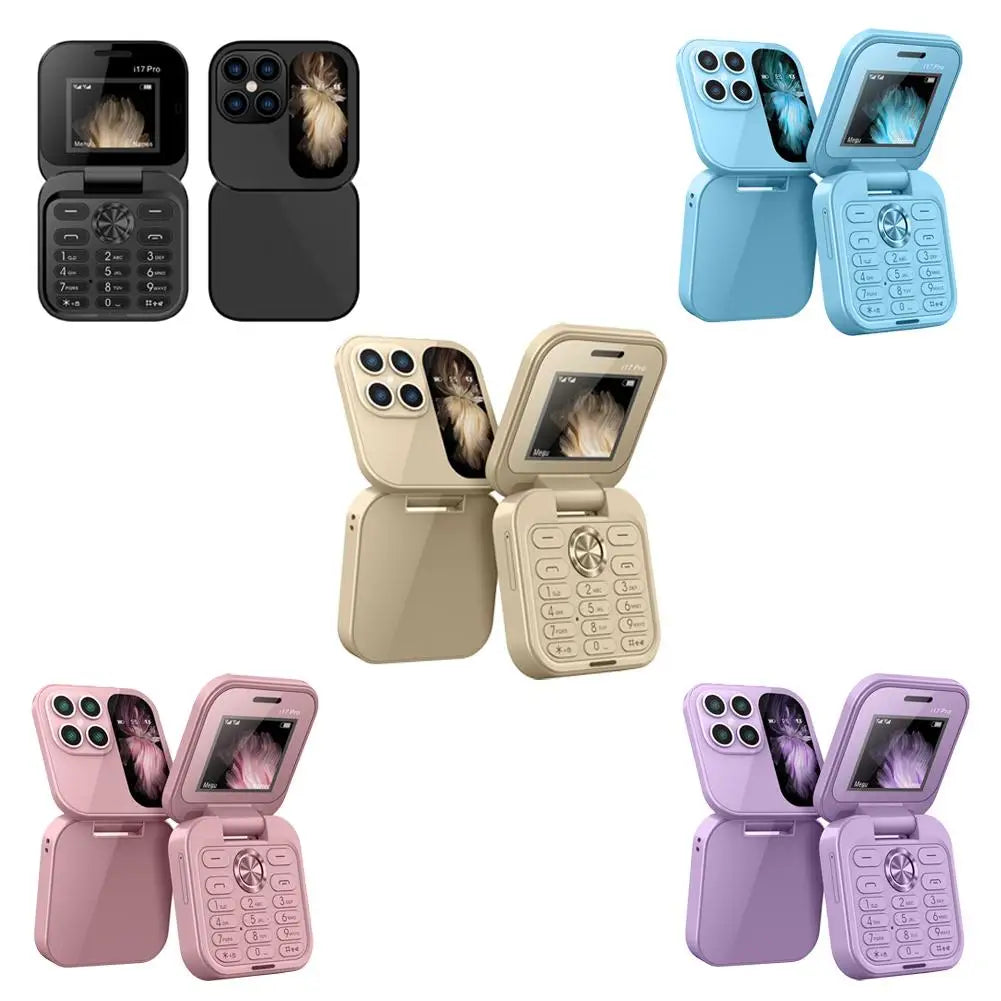 Small Foldable Mobile Phone Auto Call Record Speed Dial Dual SIM Card High Definition Rear Camera Flip Telephones Cellphones