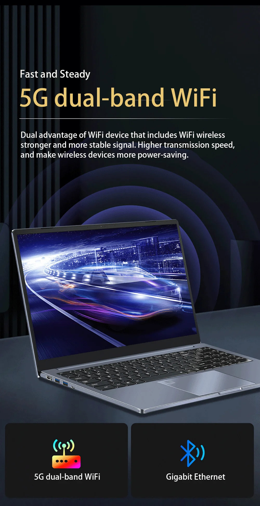 15.6 Inch Laptop Intel Core i9-12900H/i9-10885H Windows 11 Por 2*DDR4 2*M.2 SSD Ultrabook Computer Fingerprint Unlock WIFI5 BT