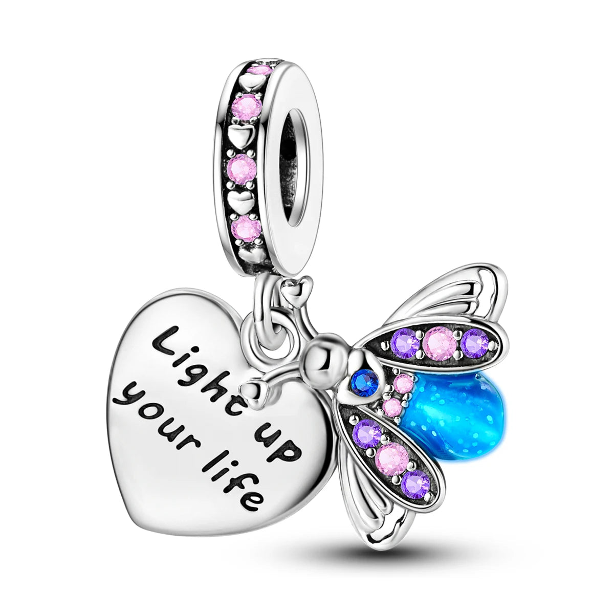 925 Silver Plated Firefly Pizza Cake Charms Fit Original Pandora Bracelet Making Fashion Jewelry