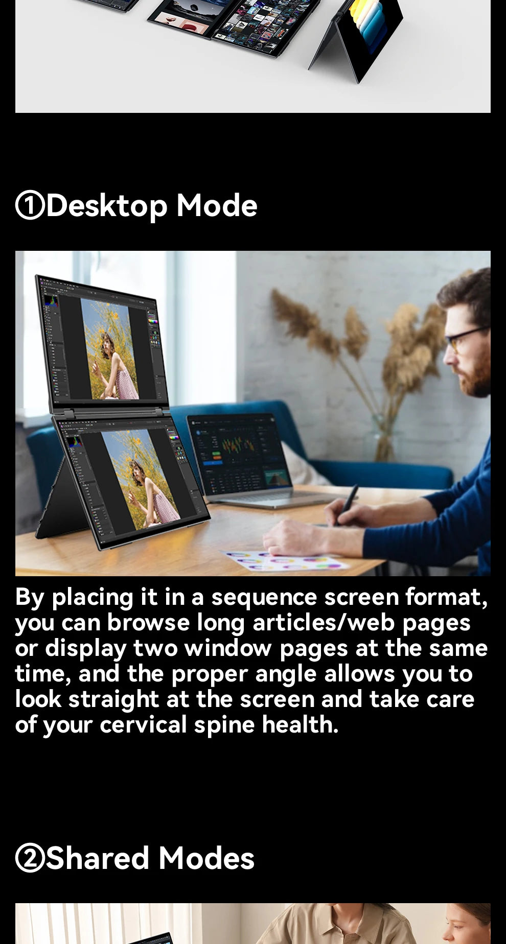 EHOMEWEI Dual Screen Portable Monitor X Series Drive-free Phone-touch FHD 2K 15.6“  16“ For Laptop Windows Macbook