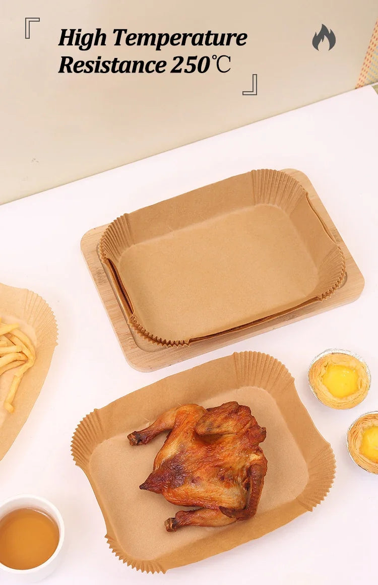 Disposable Air Fryer Paper Non-Stick Kitchen Baking Airfryer Mat Oilproof Micro-wave Barbecue Pad Baking Paper Liner Accessories