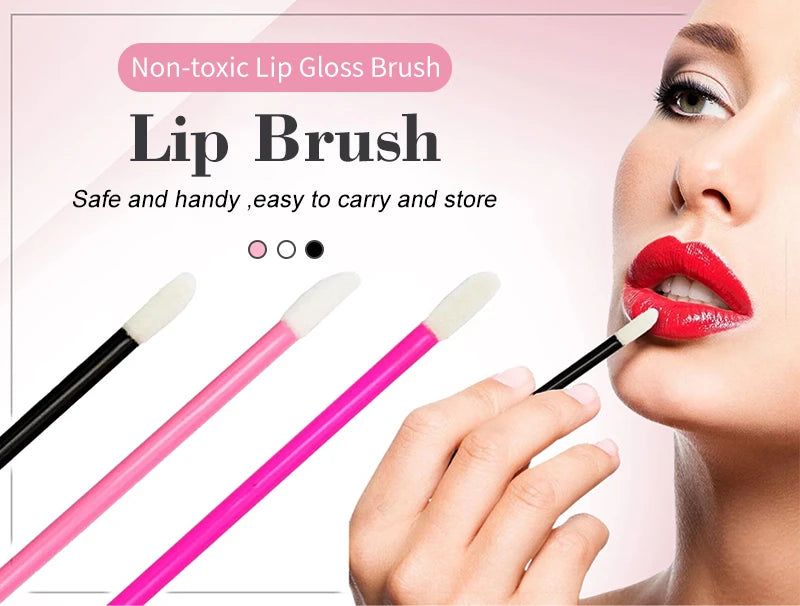 50Pcs Disposable Lip Brush Eyelash Makeups Microbrush Lash Extension Mascara Applicator Lipstick Wands Set Cosmetic Makeup Tools