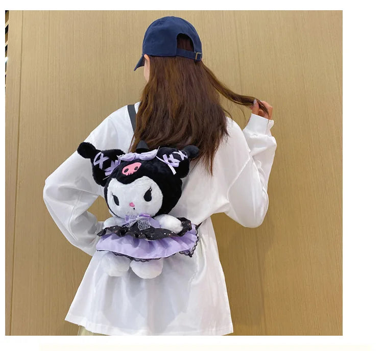 Wholesale Sanrio Plush Kuromi Backpack My Melody Backpack Shoulder Bag Kawaii Plush Toys Lolita Daypack Plushies Doll Girl Gift