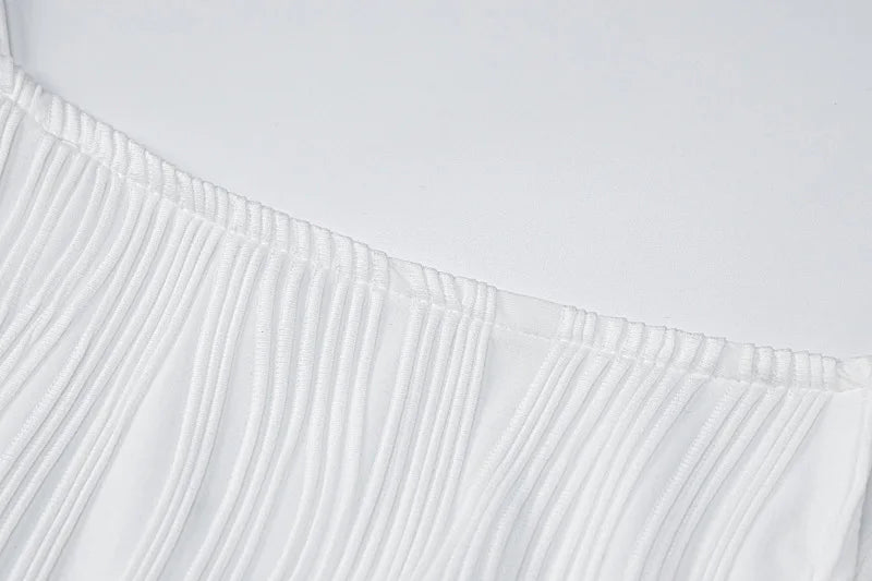 Women's Long Ruched Dress Sleeveless Slim Monochromatic Party Back Split Clubwear Female Outfits Summer Sexy 2024