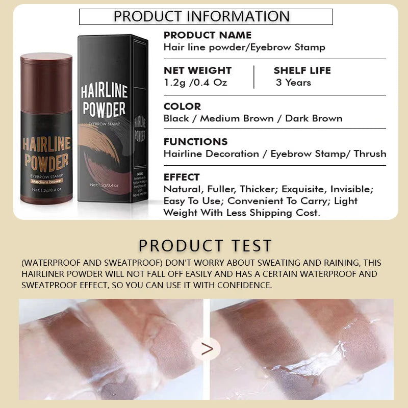 Yajukai 1 Pcs Hairline Shadow Powder Waterproof Hairline Powder Lasting Hair Root Cover Up Suitable For Different Hair Colors