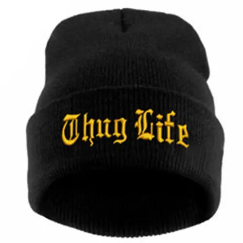 1pcs New West Beach Gangsta THUG LIFE Winter Warm Fashion Beanies Knitted Bonnet Skullies Caps Hip Hop Gorros Knit Hat Bonnets