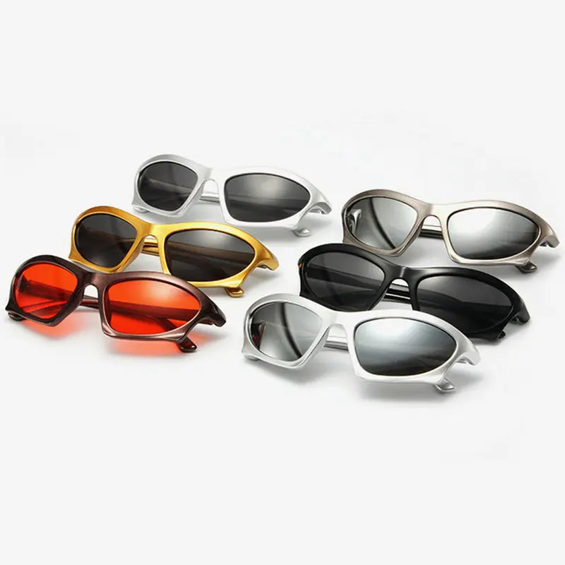 Vintage Steampunk Sunglasses Men Women Fashion Punk Irregular Y2K Mirror Shades Rideing Eyeglasses Eyewear Sun Glassses UV400