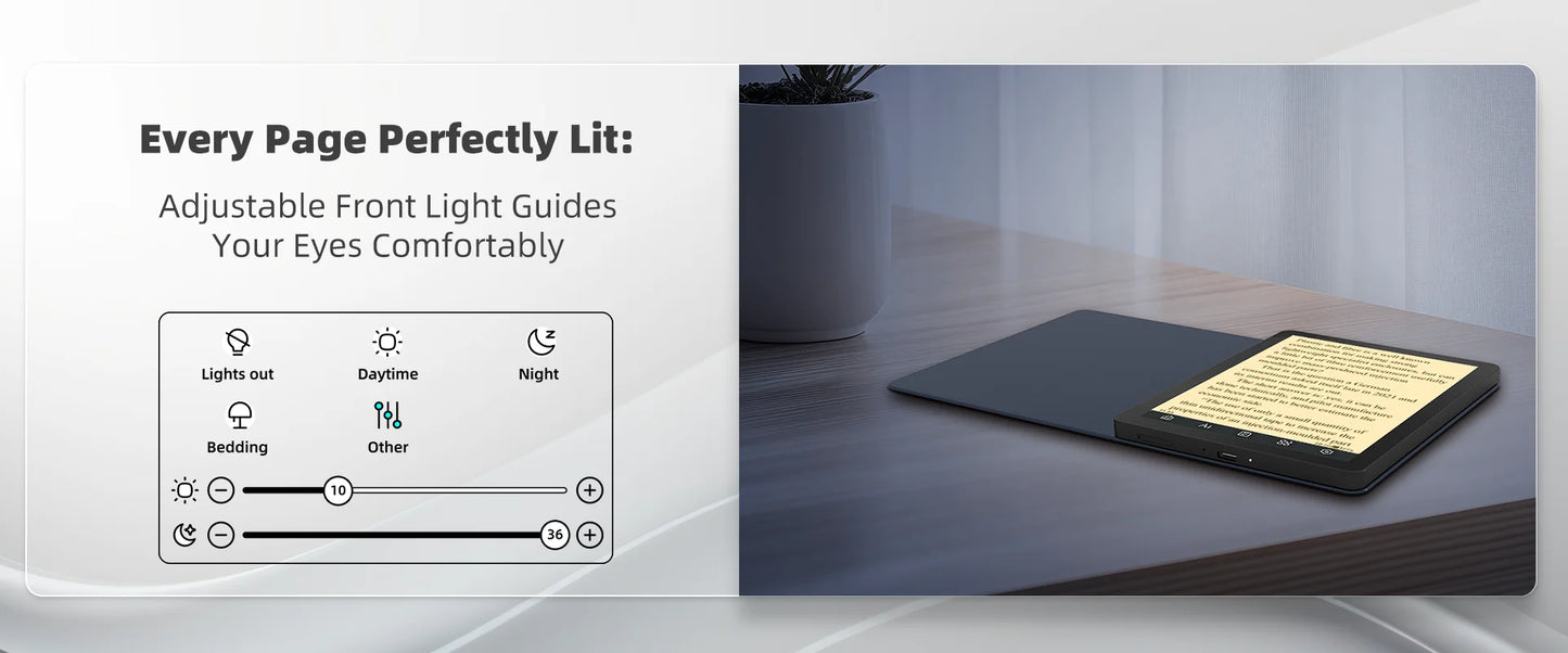 Bigme E-book Reader B6, 6-inch e-ink electronic book, 36-level front light, Android 14 OS built-in Google Play, 4+64GB ereader