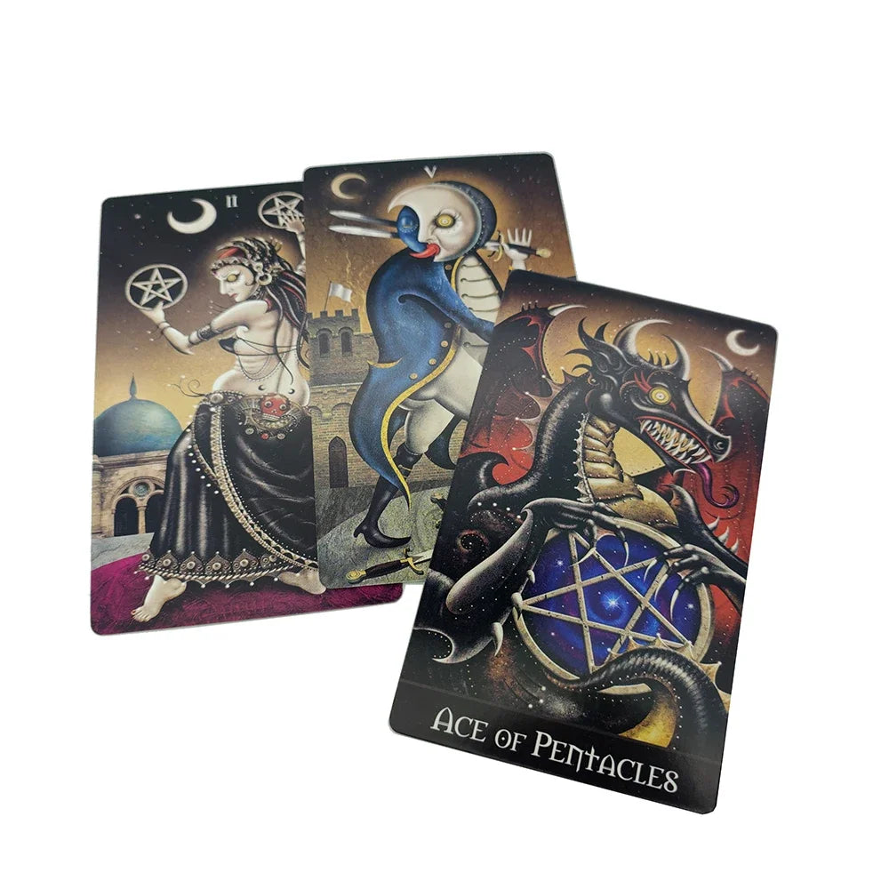 Deviant Moon Divination Tarot Borderless Edition with Guidebook, Unique Tarot Cards, 78 Tarot Cards, Custom Design