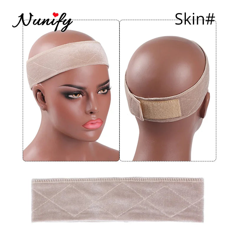 Nunify Non-slip Soft Velvet Women Wig Grips Headband Adjustable Wig holder Velvet Wig Accessories Grip Scarf Headband