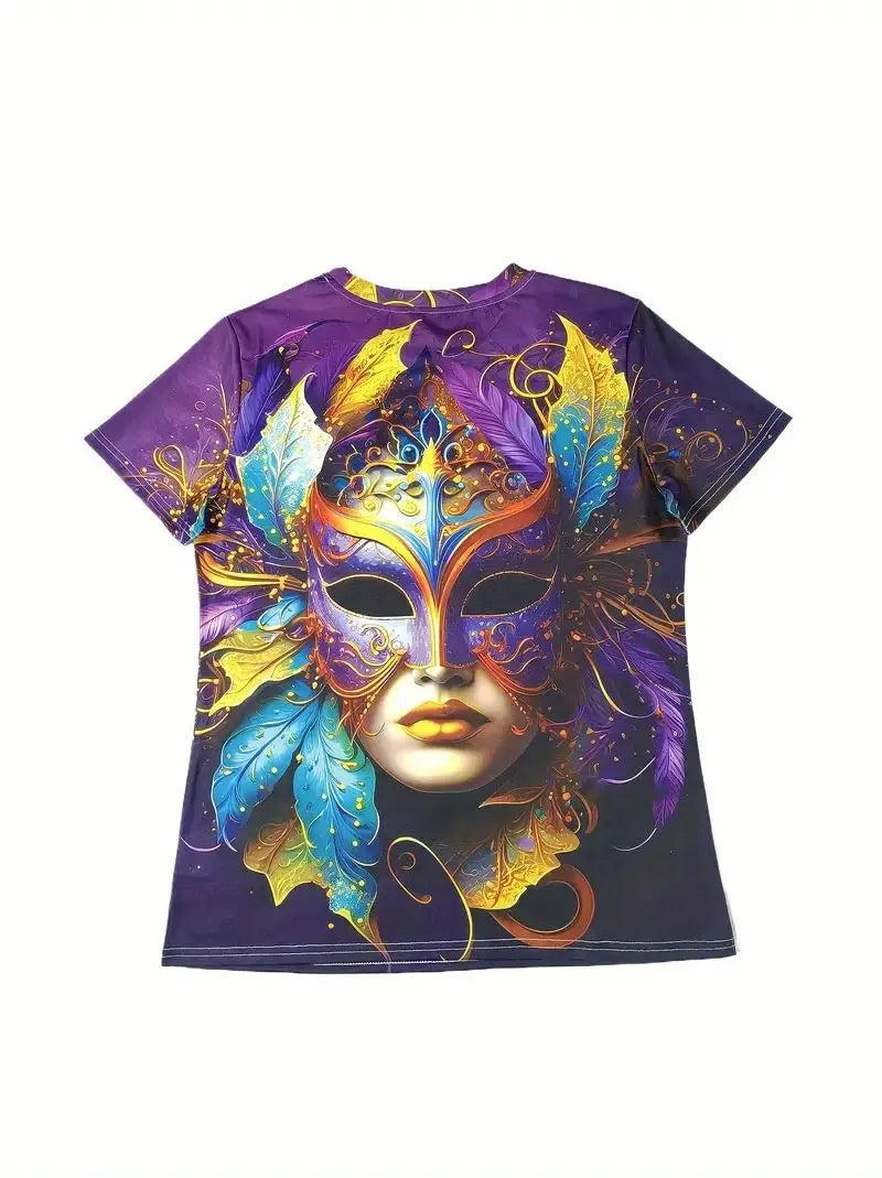 Women Party T Shirts 3d Carnival Printed Top For Woman Gothic Graphic Tees Clothes Winter Holiday T Shirt Summer Casual Clothing