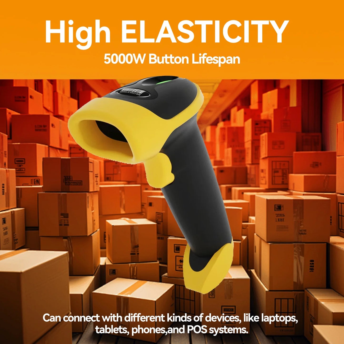 2D 1D Barcode Scanner Wired/2.4G Wireless/Bluetooth Bar Code Reader Handheld Portable Scanning For Supermarket Logistics Product