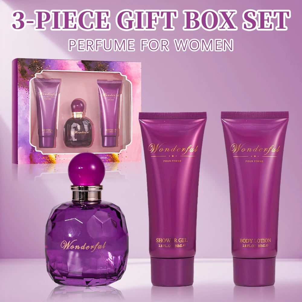 Bath and Body Gift Set for Women & Girls 1.7fl.oz Eau de Parfum Spray 2.8fl.oz Shower Gel 2.8fl.oz Body Lotion Women's Fragrance