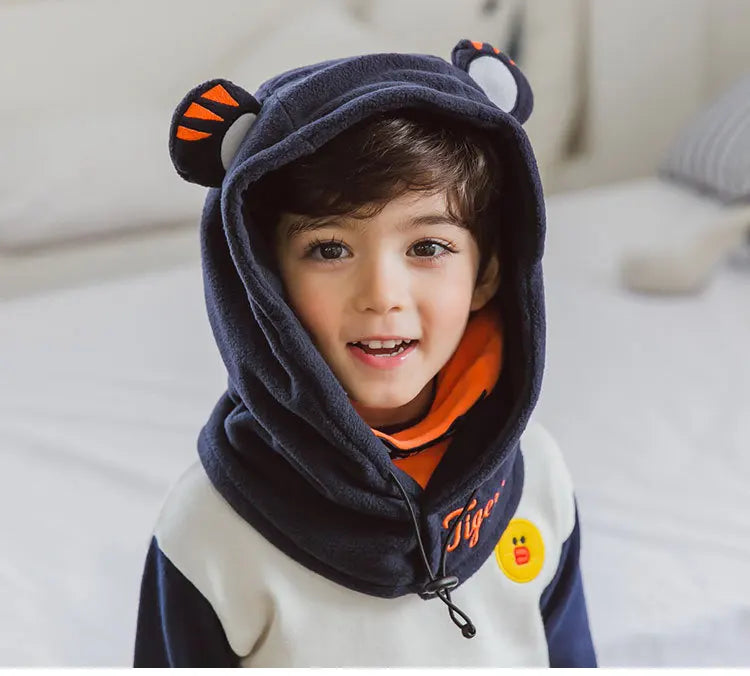 Lemonkid Kids Cartoon Animal Masked Hat Children Autumn Winter Warm Caps Child Girls Beanie Hats Boys Cycling Windproof Cap
