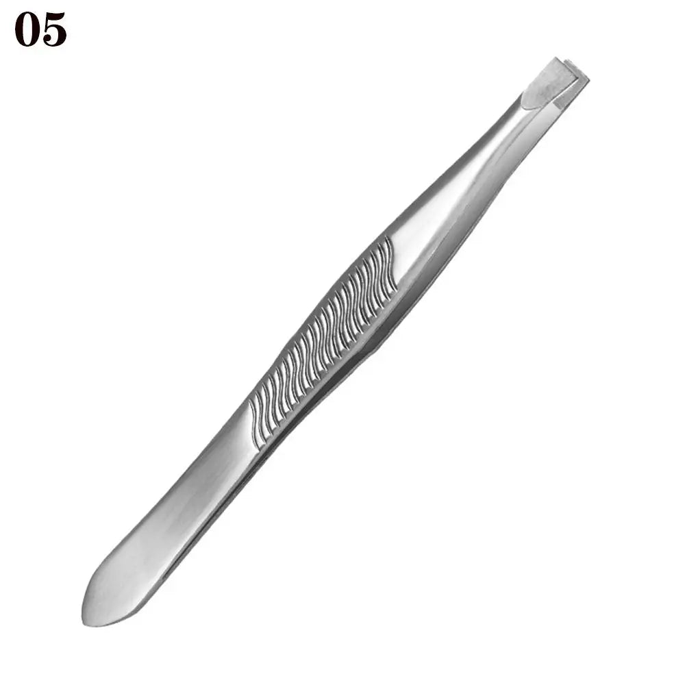 1PC Stainless Steel Slant/Tip/Flat Eyebrow Tweezer for Facial Hair Ingrown Hair Removal Tool Tweezers For Plucking Eyebrows