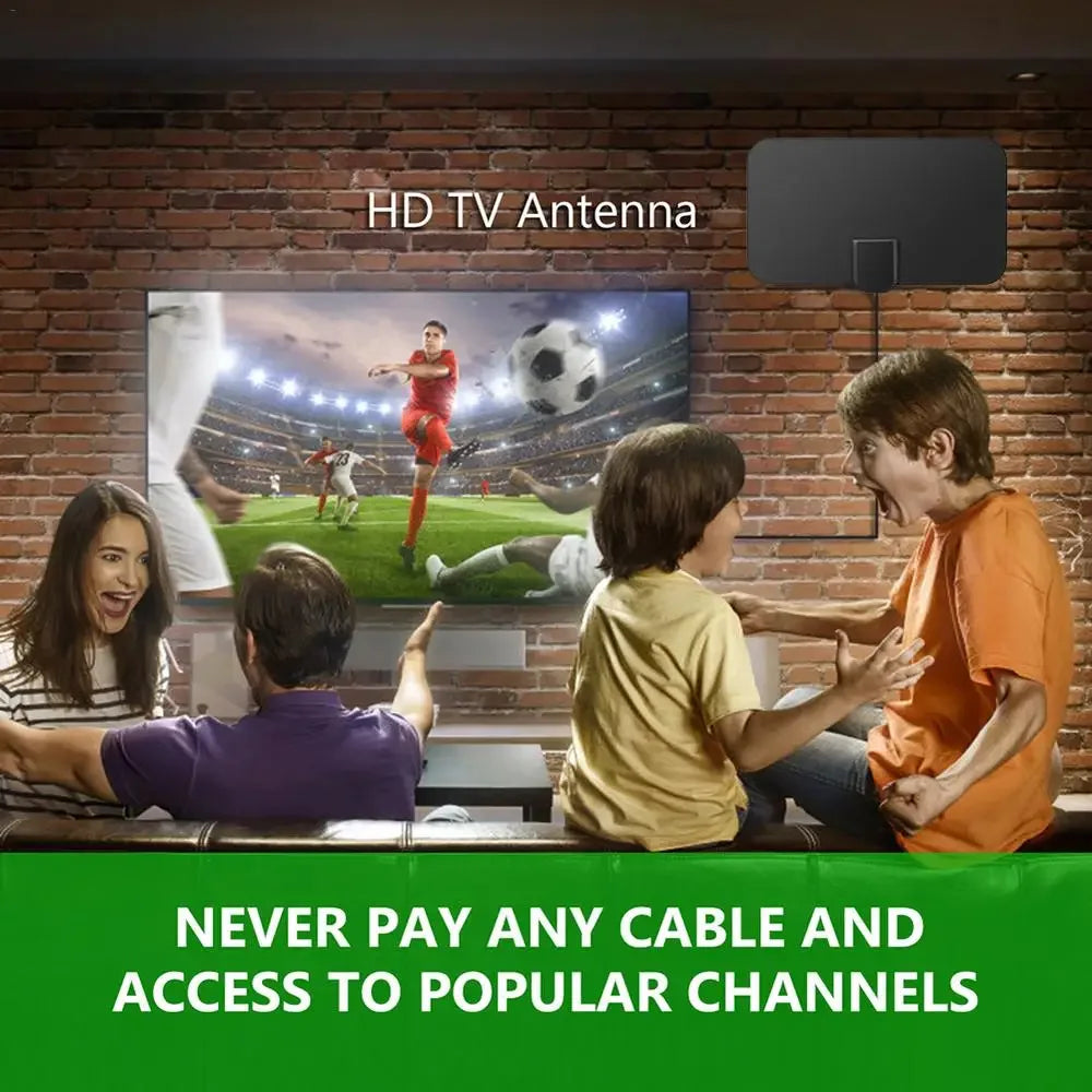 High Quality 4K High Gain HD TV DTV Box Digital TV Antenna 980 Miles Booster Active Indoor Aerial HD Flat Design