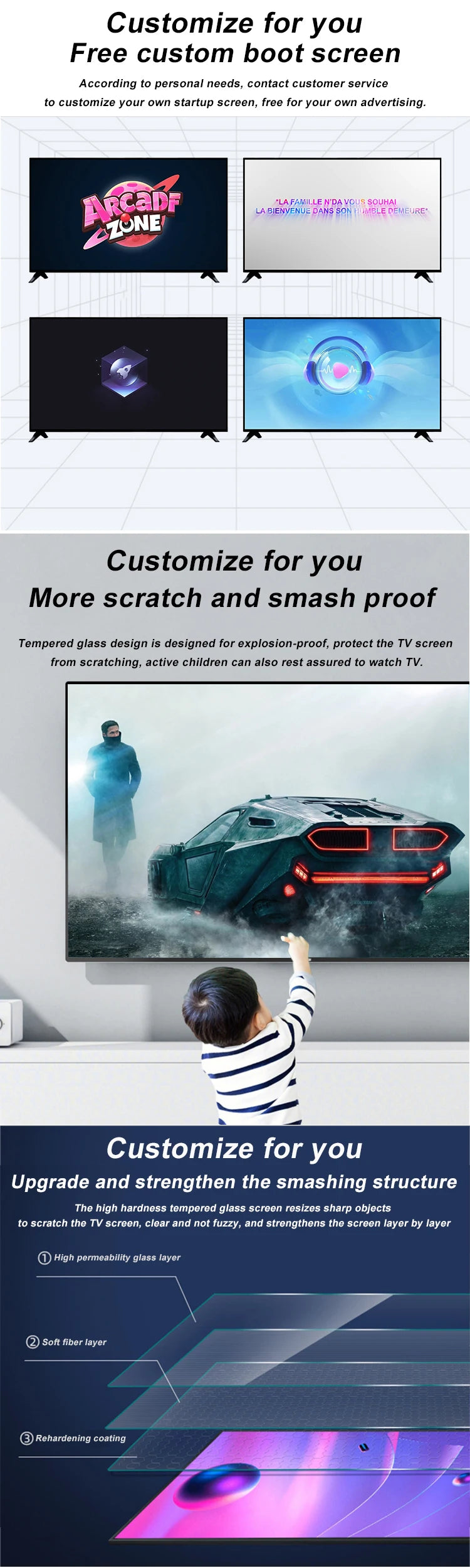 19 inch Smart TV HD Android TV with WiFi, Built-in YouTube Netflix, LED Digital Television for Bedroom Kitchen Hotel