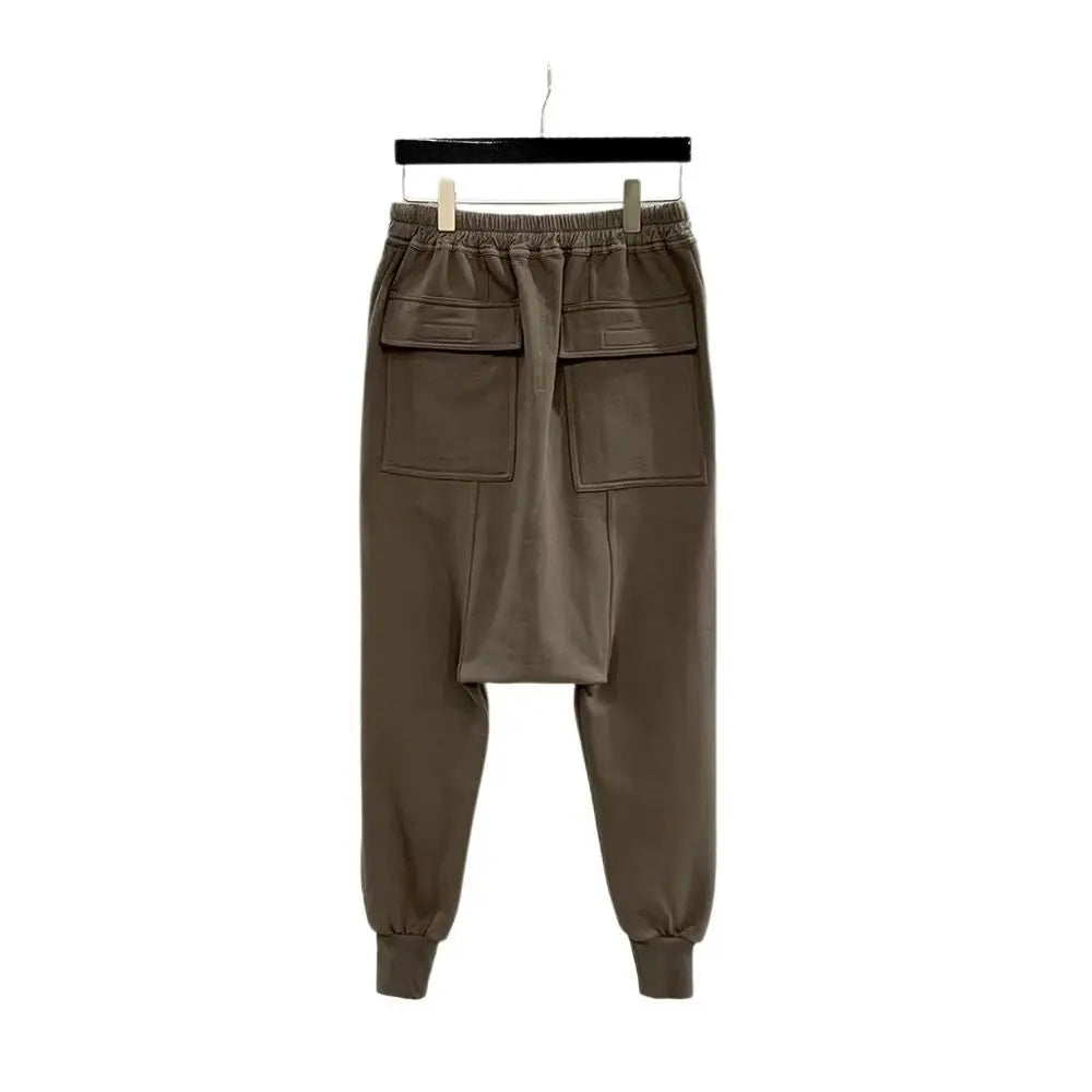 Men Casual Cargo Pants Gothic Men's Clothing Autumn Solid Sweatpants High Street Black Long Pants