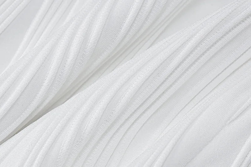 Women's Long Ruched Dress Sleeveless Slim Monochromatic Party Back Split Clubwear Female Outfits Summer Sexy 2024