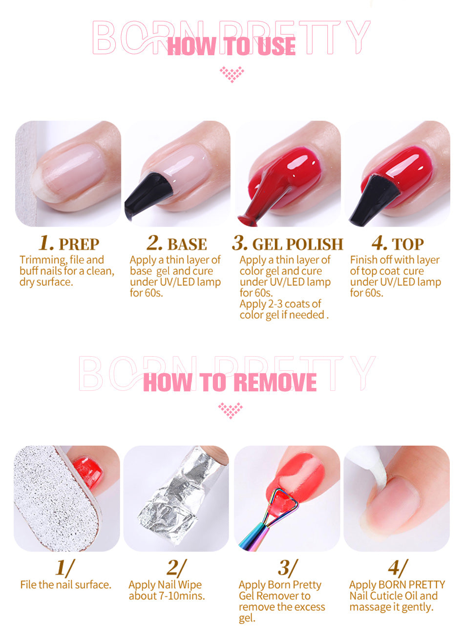 BORN PRETTY 15ML Jelly Purple Nail Gel Polish Transparent Colorful Translucent Pink Semi Permanent Soak Off Nail Art Gel Varnish