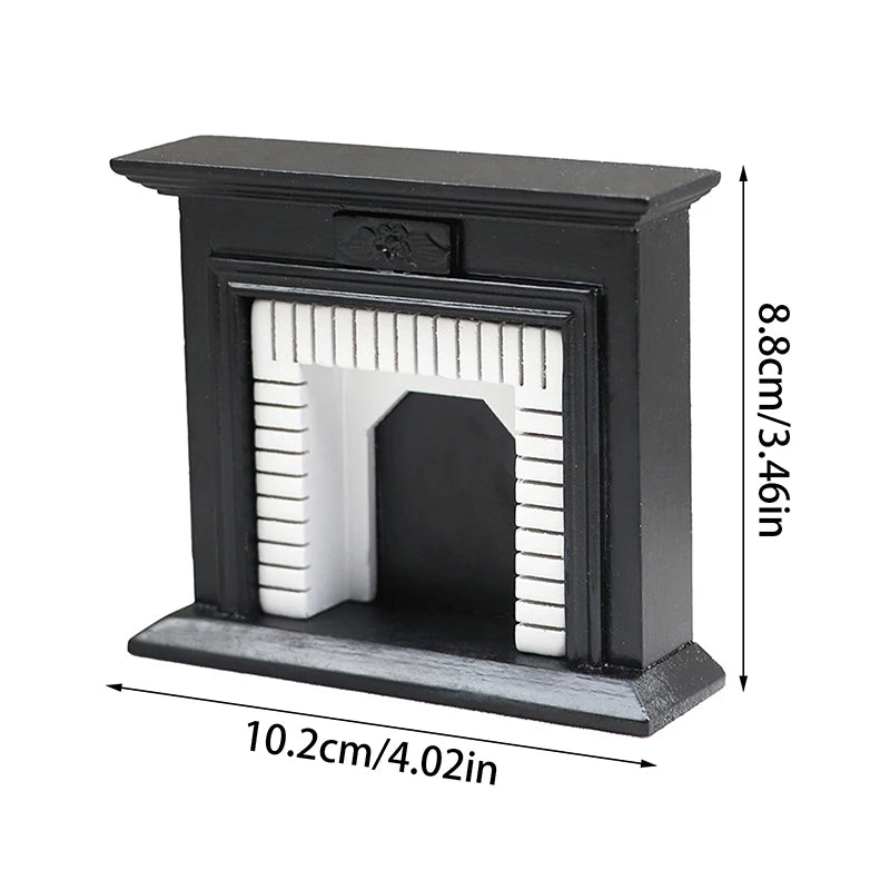 1:6 1:12 Dollhouse Mini Decorative Fireplace Model Doll House Wood Fireplace Mini House Furniture European Style
