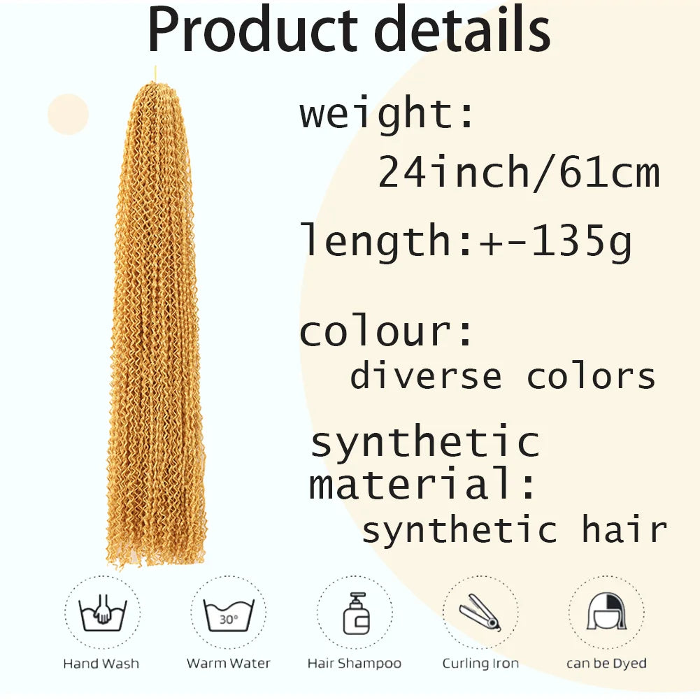 Zizi Braids Synthetic Crochet Hair Colored Box Braids Deep Wave Hair Long Senegalse Twist Braiding Hair Extensions