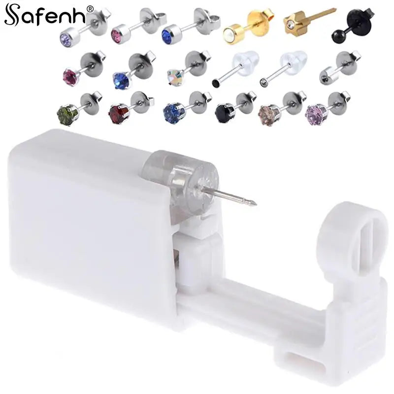 New Earring Star Disposable No Pain Safe Sterile Ear Stud Piercing Gun Kit Nose Stud Piercing Tool Kit Build In Steel Stud