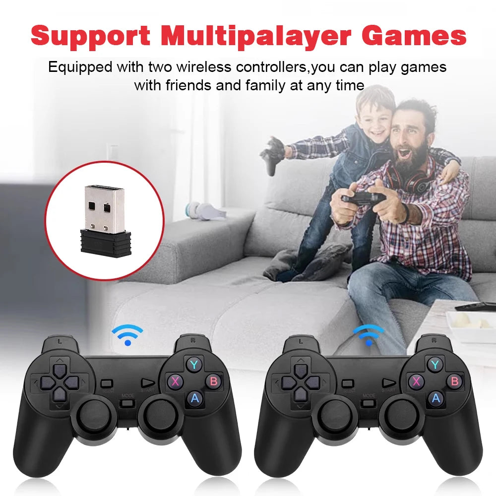 256G 58,000 Games GD10 Plus Game Stick 4K HD Video Game Console 2.4G Double Wireless Controller Game Stick For N64/PSP/PS1/GBA